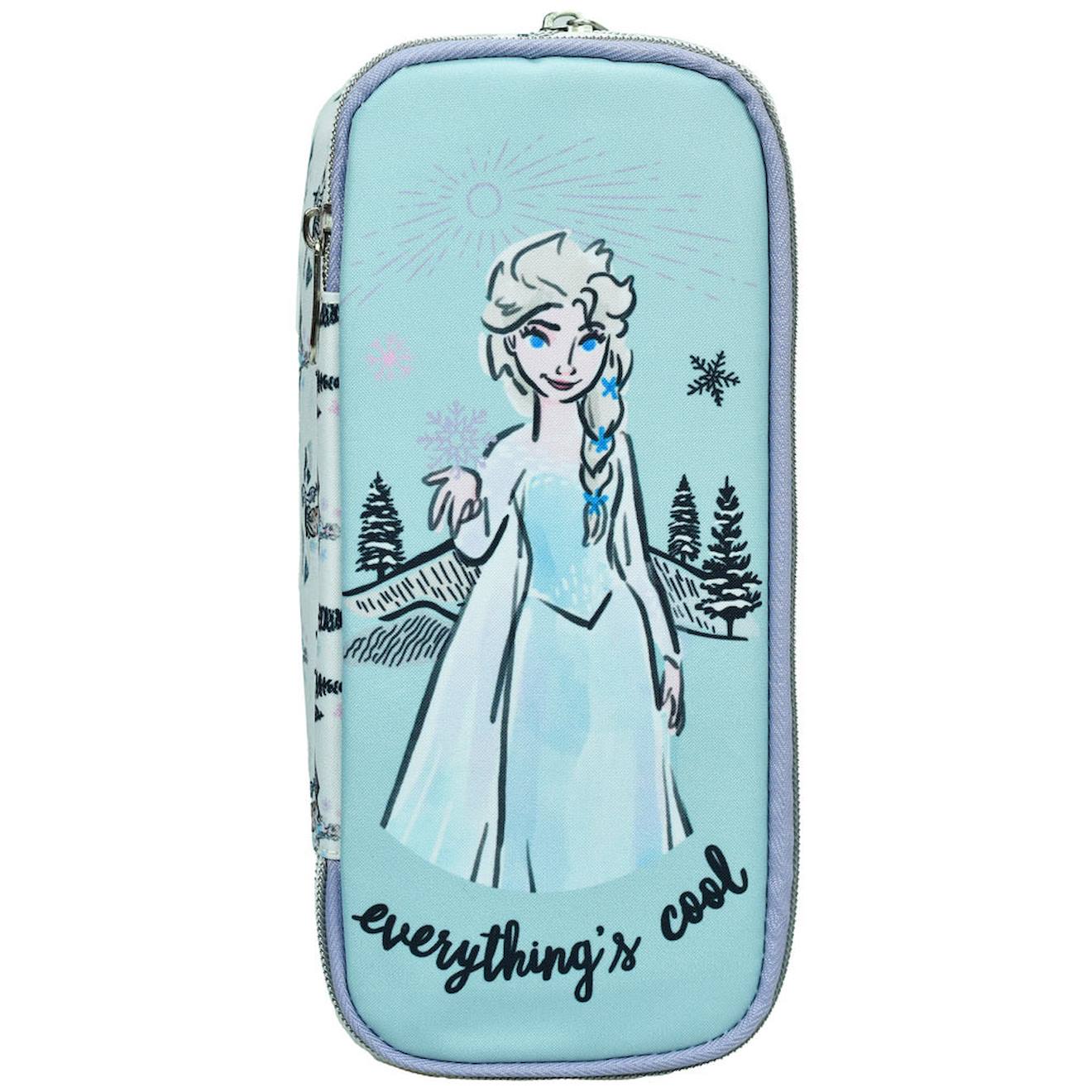 Trousse Zippe Tissu Toile Avec Imprim Elsa La Reine Des Neiges Bleu Violet Clair 13 €