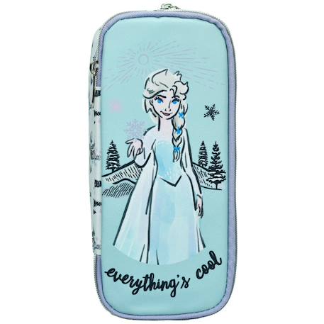 Garçon-Accessoires-Cartable, trousse-Trousse zippée tissu toile avec imprimé elsa la reine des neiges