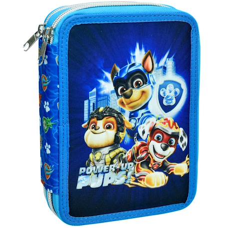 Garçon-Accessoires-Cartable, trousse-Trousse garnie double compartiment power up pat patrouille 18 cm