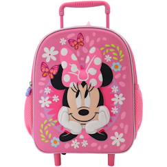 -Sac à dos trolley minnie flowers idéal enfant de maternelle 32 cm