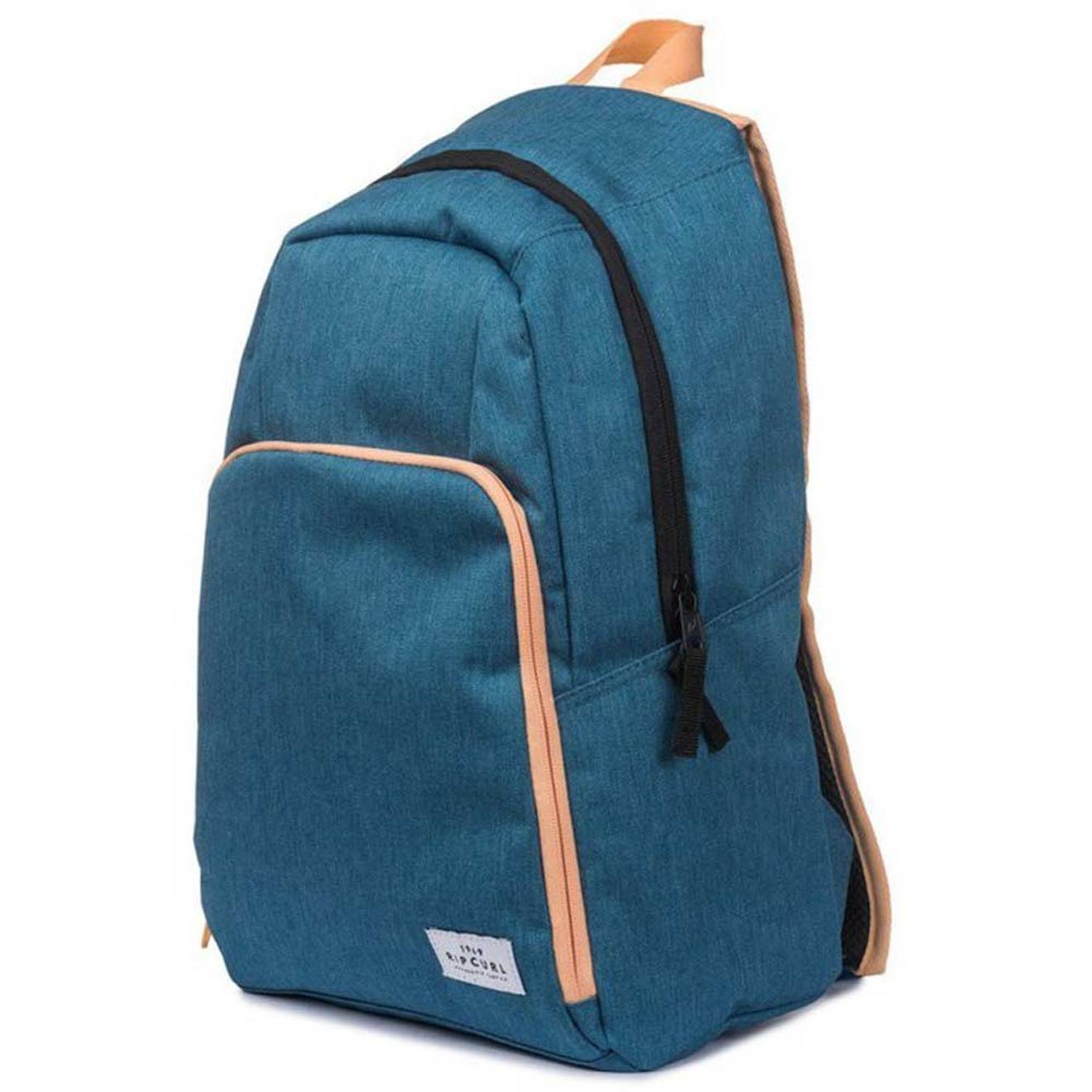 Sac À Dos 44 Cm Illusion Avec Finitions Camel/ Bleu Marine