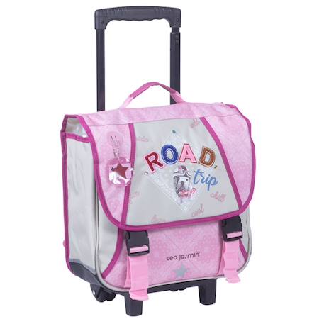 Fille-Cartable à roulettes textile poignée télescopique teo jasmin 38 cm
