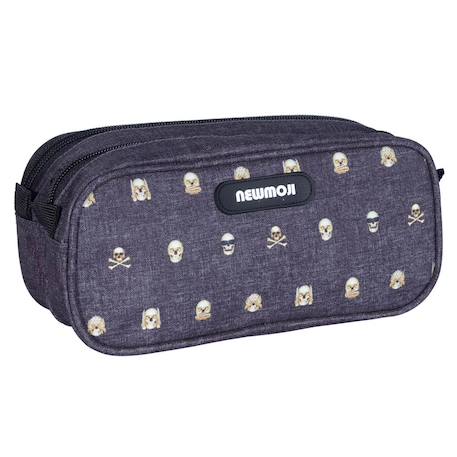 Garçon-Accessoires-Cartable, trousse-Trousse à crayons double zip newmoji crâne 22 cm rectangulaire
