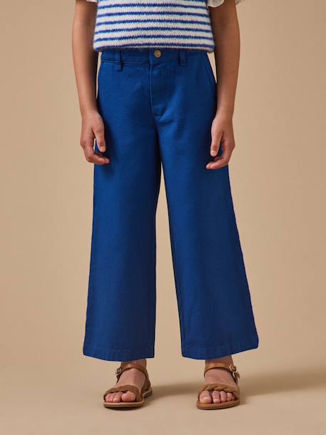 Fille-Pantalon-Pantalon large en twill - collection junior