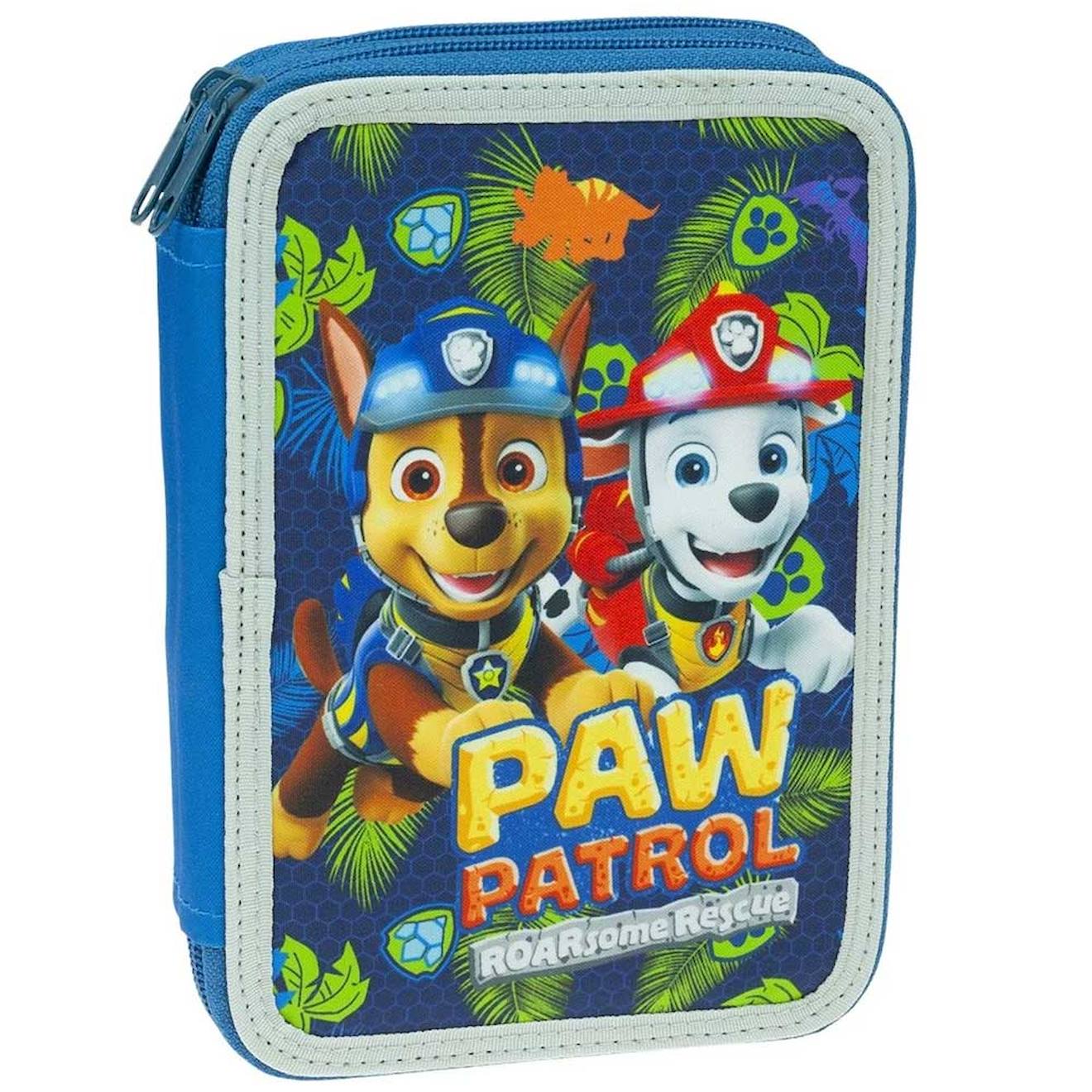 Trousse Garnie Avec 2 Compartiments Motif Jungle Pat Patrouille 20 Cm Bleu / Multicolore