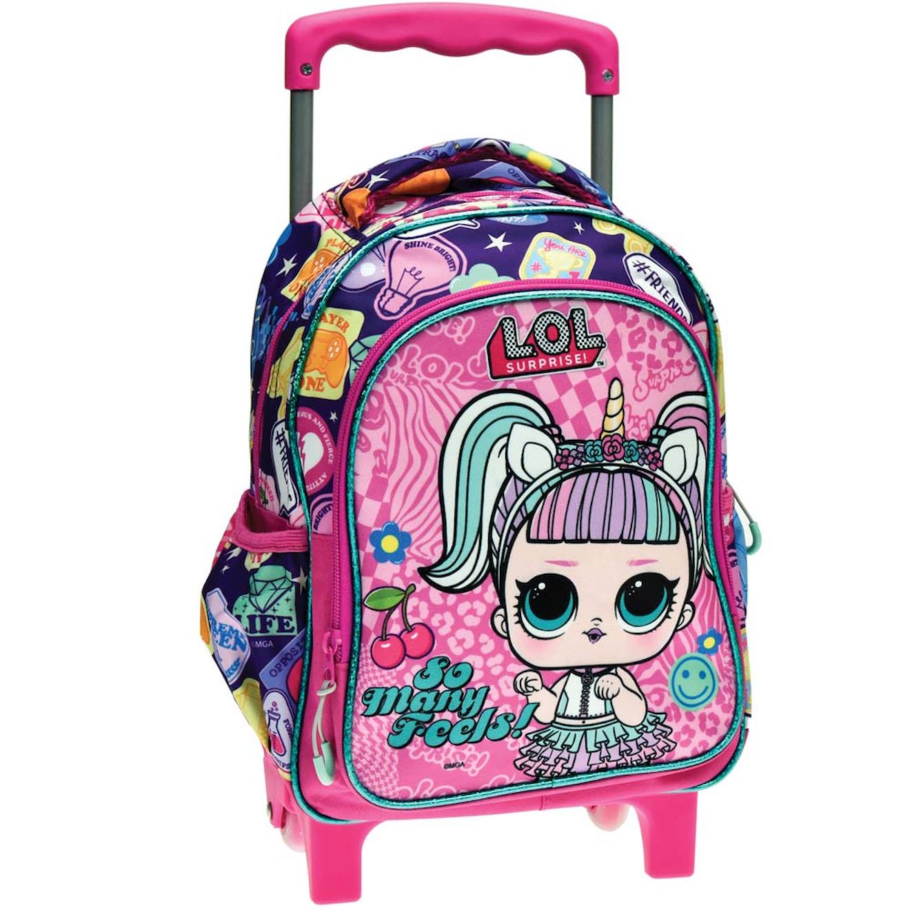 Sac À Dos À Roulettes Maternelle - Imprimé Licorne - Lol Surprise Multicolore