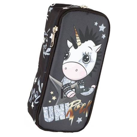 Garçon-Accessoires-Trousse double compartiment tissu licorne rock 23 cm