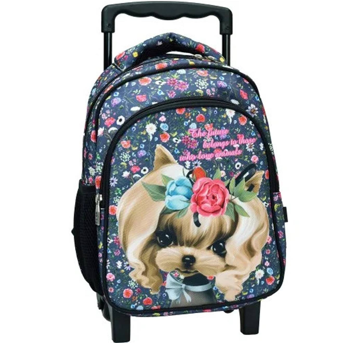 Sac À Dos À Roulettes Chien Yorke - Poignée Télescopique Multicolore