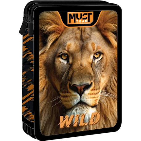 Fille-Accessoires-Fourniture scolaire-Trousse garnie 2 compartiments must team wild lion – 21x15x5 cm