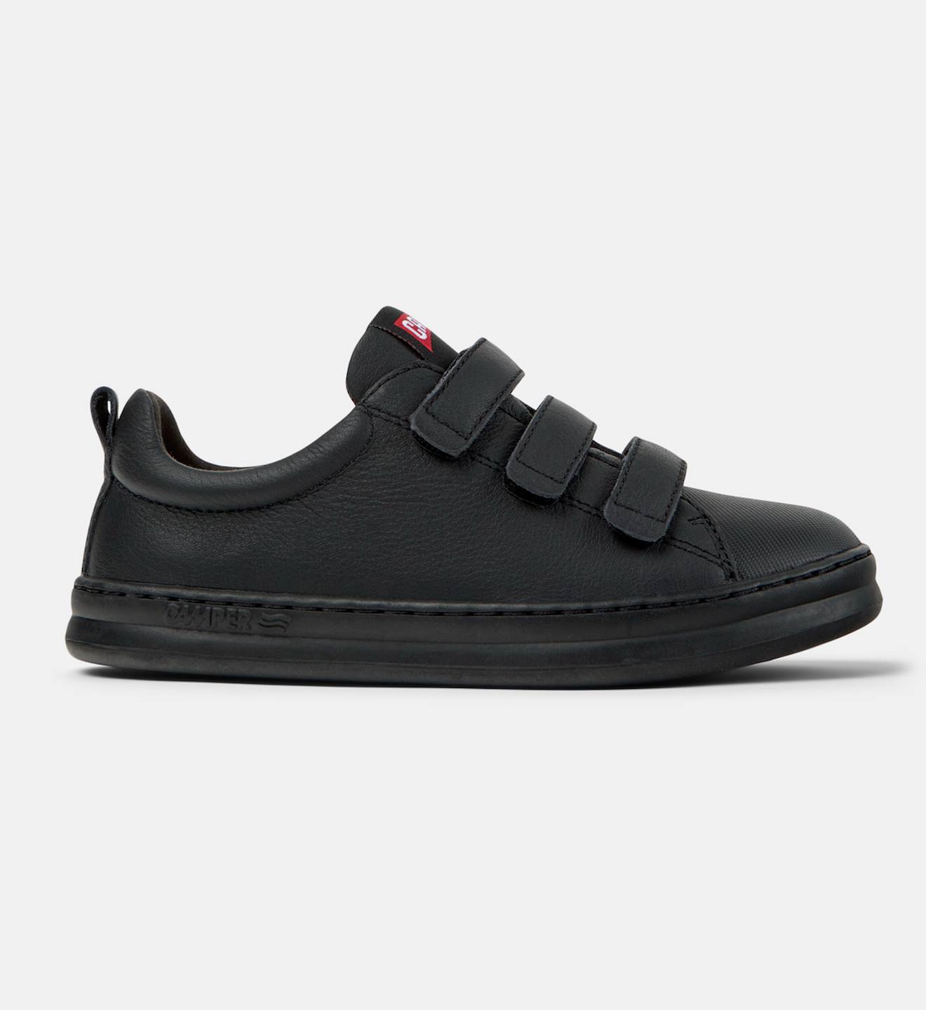 Baskets Garçon Smooth Leather / Technical Fabric Runner Four Noir