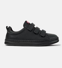 Chaussures-Baskets garçon smooth leather / technical fabric runner four