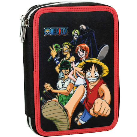 Garçon-Accessoires-Cartable, trousse-Trousse one piece à 2 compartiments zippés 20 x 13 x 7 cm