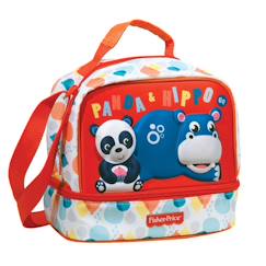 Puériculture-Repas-Vaisselle, coffret repas-Sac gouter fisher price panda & hippo 21 cm - sac déjeuner