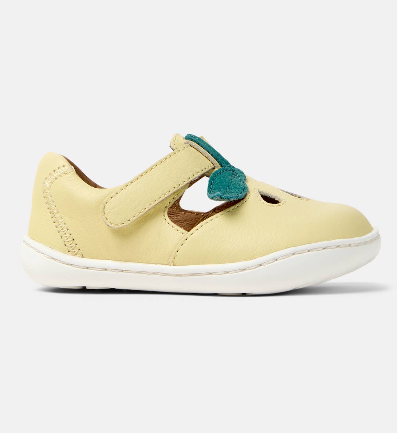 Sandales Fille Cuir Peu Cami Twins Jaune Pastel
