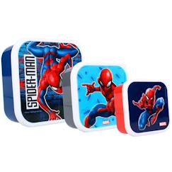 Puériculture-Repas-Boîte repas enfant 3 en 1 en pvc spider-man – 3 compartiments – marvel