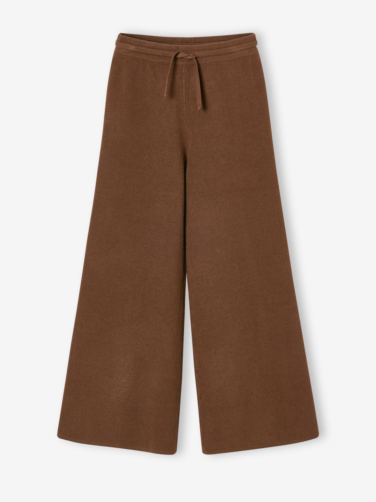 Pantalon large fille chocolat