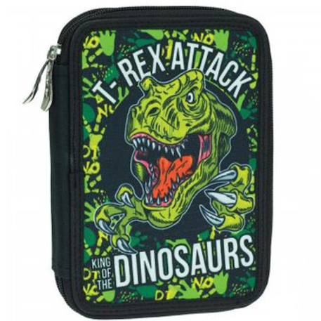 Fille-Accessoires-Fourniture scolaire-Trousse garnie t-rex dinosaure attack 18 cm - 2 cpt