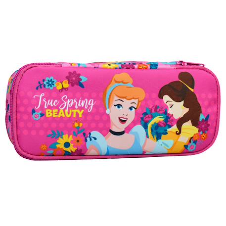 Garçon-Accessoires-Trousse princesses beauty 2 compartiments zippés disney princess 23 cm