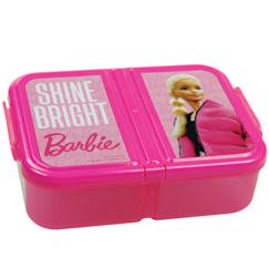 Puériculture-Repas-Boîte à repas 3 compartiments barbie shine bright – plastique sans bpa – fermeture à clips