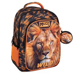 Sac à dos enfant cmp must lion wild 43 cm 2 compartiments zippés  - vertbaudet enfant