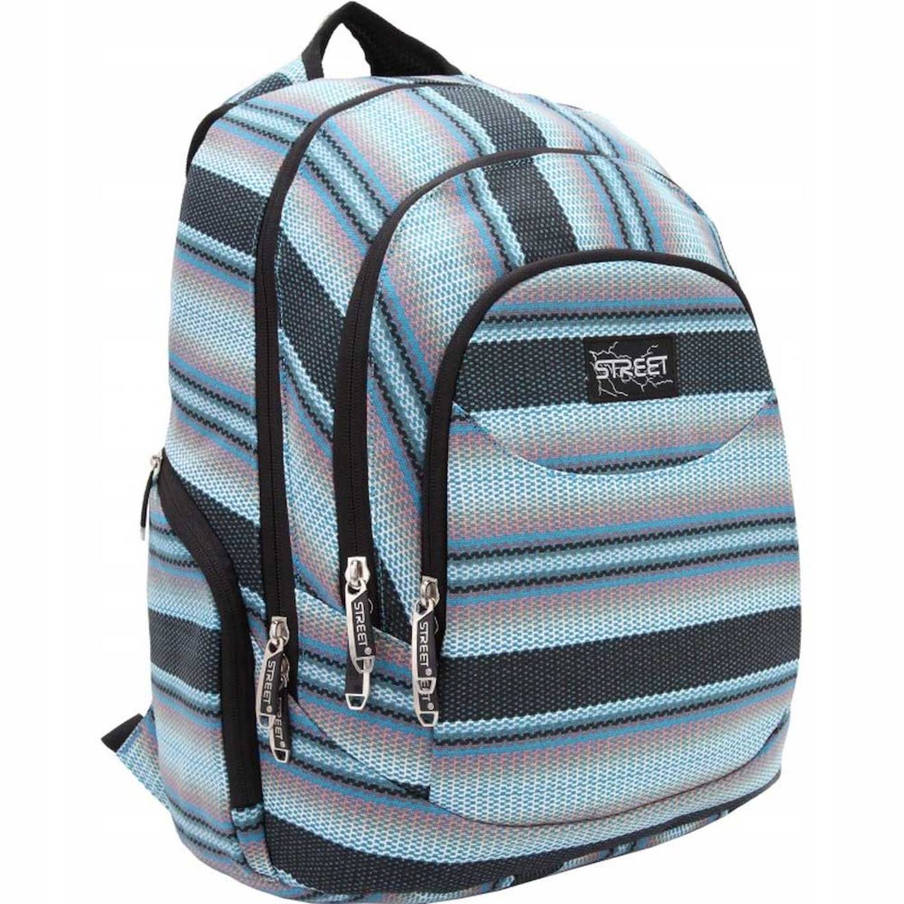 Sac À Dos Canvas Cmp Street - Rayures Horizontales 2 Compartiments 46 Cm Bleu Ciel