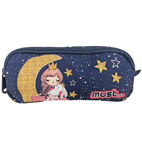 Fille-Accessoires-Fourniture scolaire-Trousse-Trousse rectangulaire 2 compartiments girl moon 21 cm