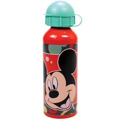 Puériculture-Repas-Vaisselle, coffret repas-Gourde et thermos-Gourde en aluminium mickey mouse avec paille 52 cl