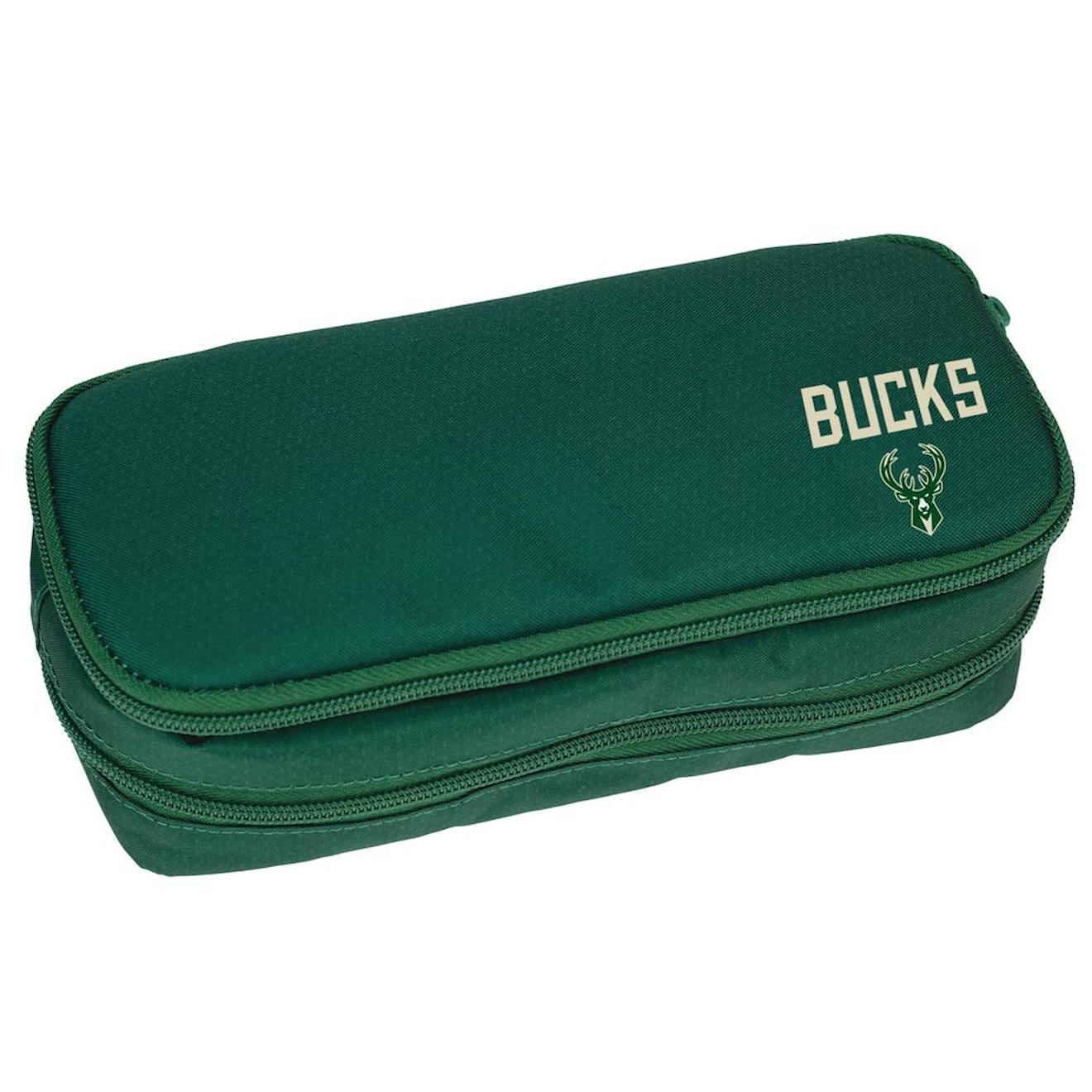 Trousse Rectangulaire Tissu Double Zip Nba Basket Usa Milwaukee Bucks Vert Fonc 14 €