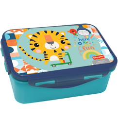 Puériculture-Repas-Boîte à goûter pvc tiger 17 cm avec anse et attaches latérales fisher price