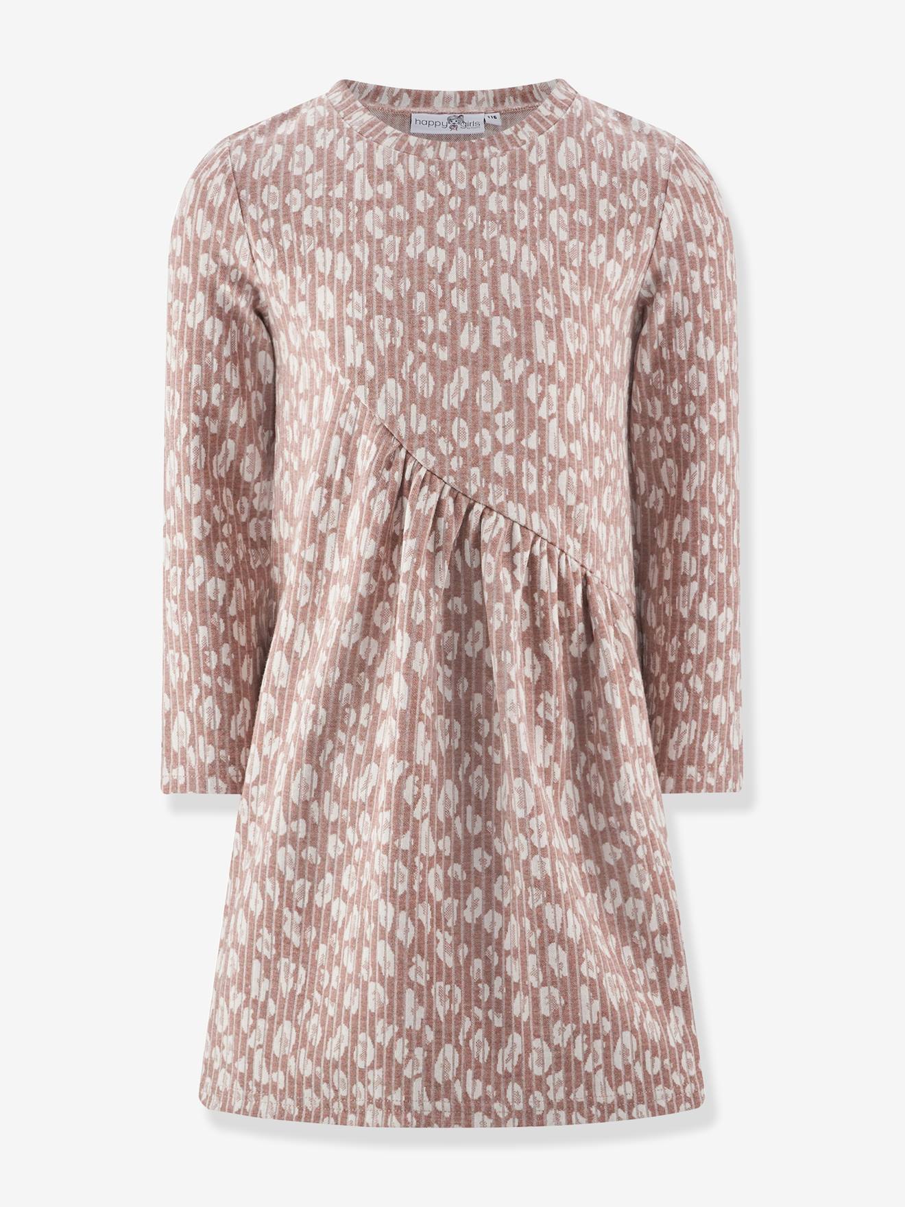 Robe avec motif relief fille Happy Girls rose nude