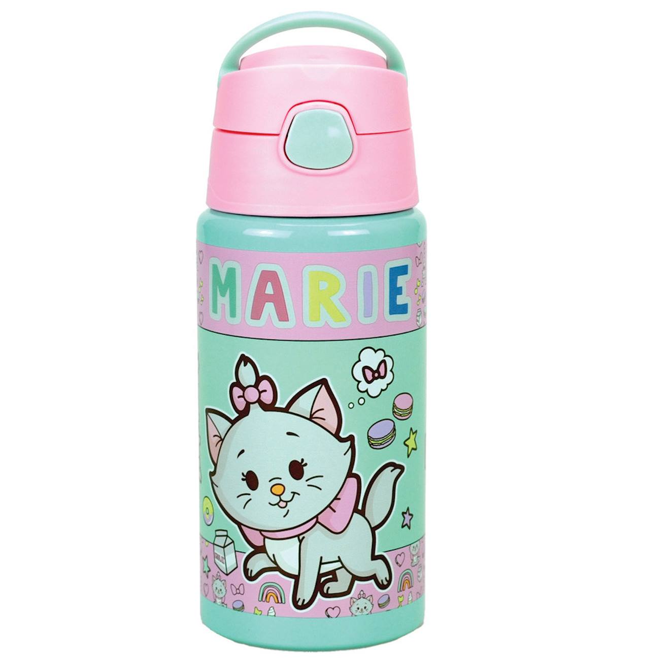 Gourde Paille En Aluminium Marie 50 Cl Avec Poignée Disney Menthe