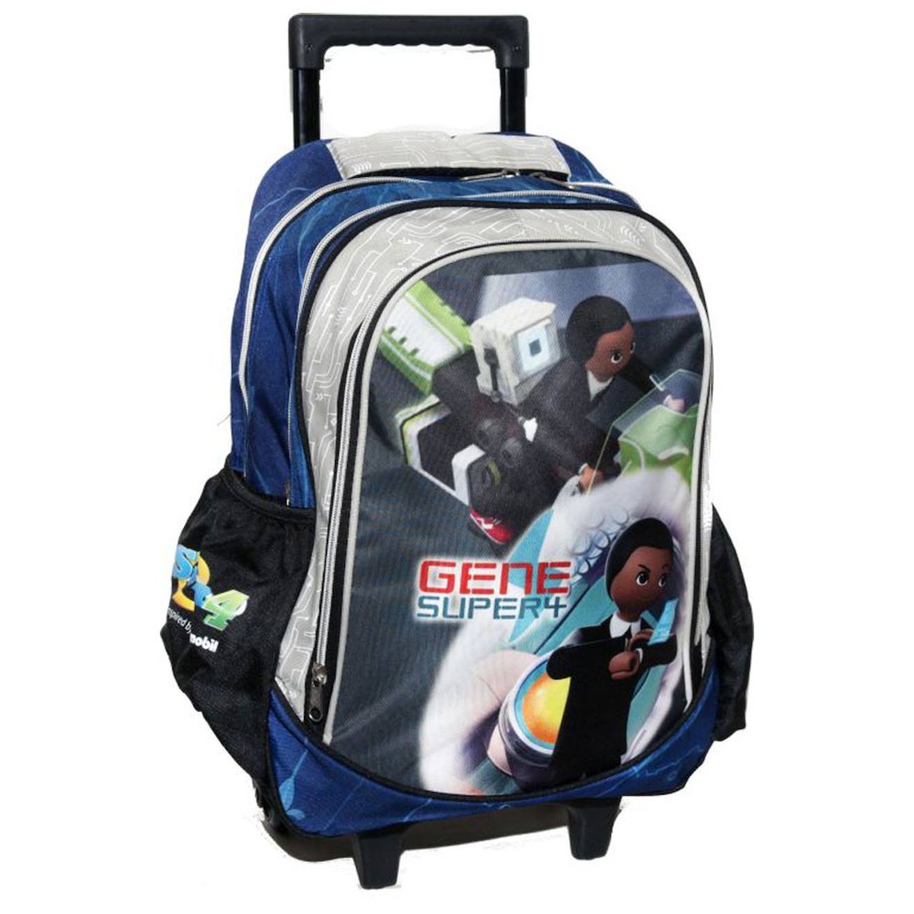 Sac À Dos Trolley Playmobil Gene Super 4 Imperméable Imprimé Brillant Bleu / Noir / Gris
