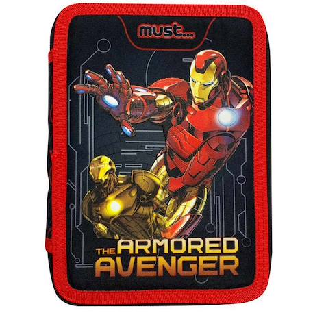 Fille-Accessoires-Trousse double remplie en tissu imprimé iron man avengers