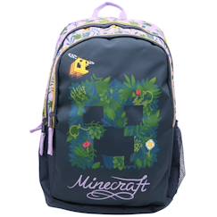 Sac à dos scolaire motif creeper floral minecraft avec 2 compartiments 44 cm  - vertbaudet enfant