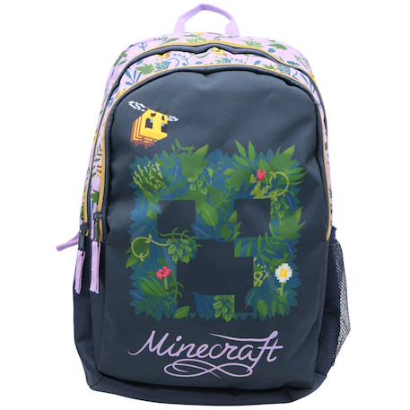 Fille-Accessoires-Fourniture scolaire-Sac à dos scolaire motif creeper floral minecraft avec 2 compartiments 44 cm