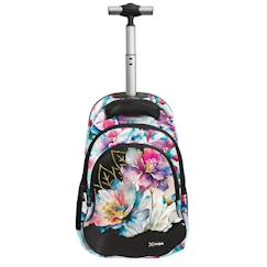 -Sac à dos à roulettes fleur aquarelle 44 cm - 2 cpt