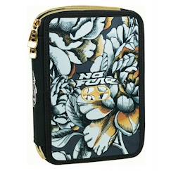 -Trousse à fermeture zippée garnie 20 cm tropical fleurs