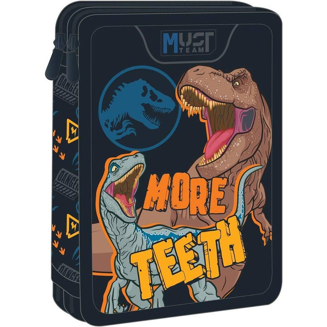 Trousse Double Compartiment Imprimée Jurassic World - 21 Cm - Jurassic World Vert