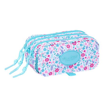 Trousse triple compartiment textile motif floral  - vertbaudet enfant