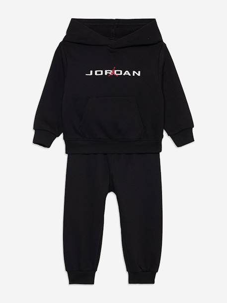 Ensemble deux pièces pour enfant sweat à capuche et pantalon confortable Noir+Vert d'eau 1 - vertbaudet enfant 