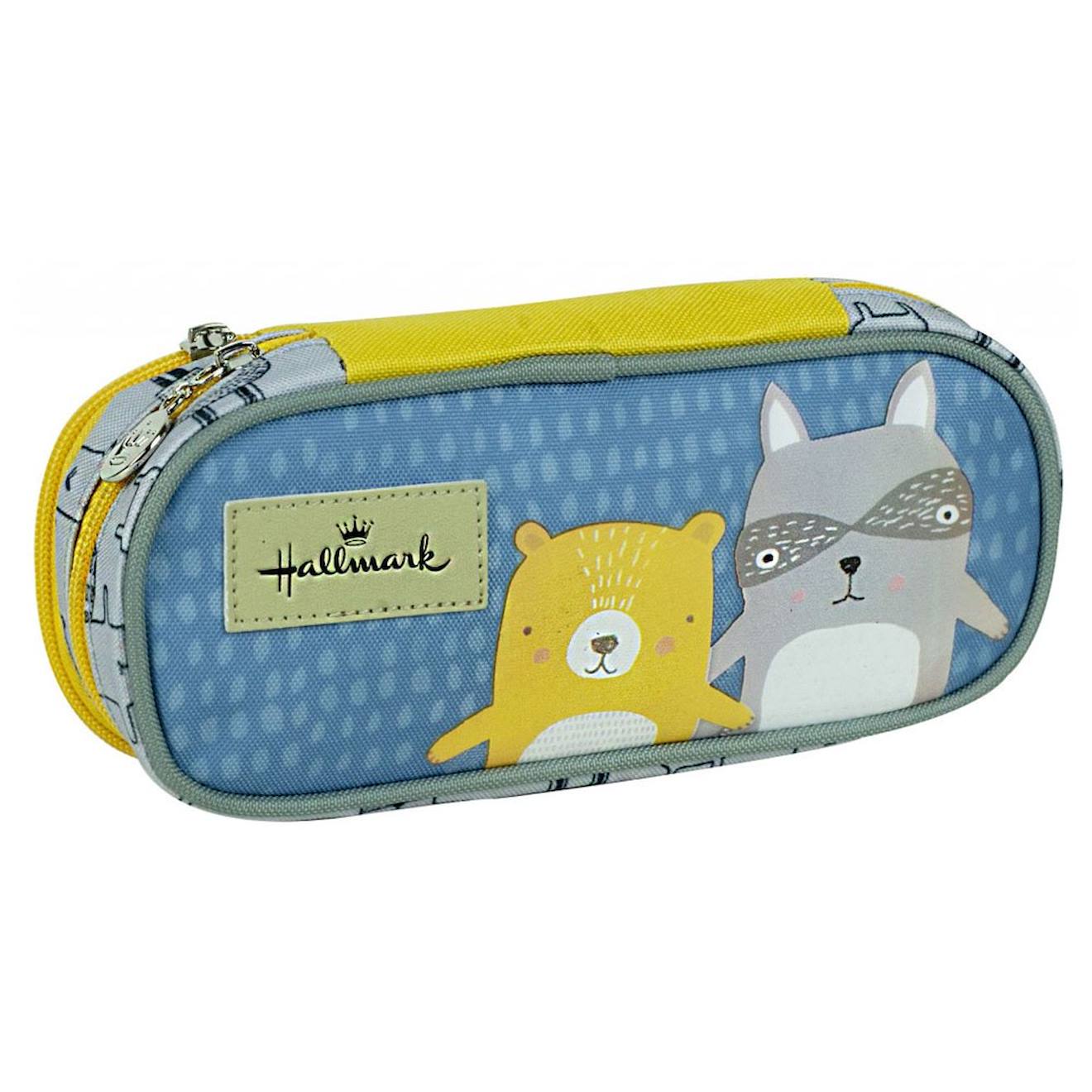 Trousse Scolaire Textile 2 Compartiments Zipps Hallmark 23 Cm Bleu Jaune Gris 12 €