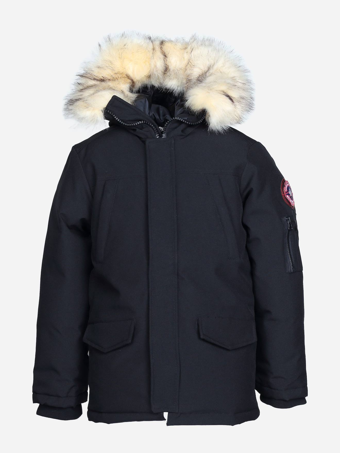 Parka Garçon À Capuche Noir Parka Garçon À Capuche Noir