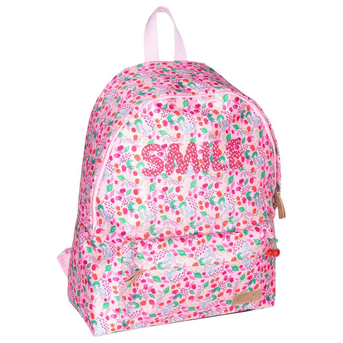 Sac À Dos Scolaire Motif Tropical Ettavee 42 Cm Rose