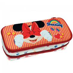 Jouet-Trousse scolaire 2 compartiments minnie dazzling 23 cm