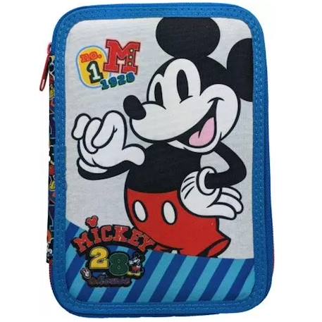 Trousse remplie mickey 2 compartiments tissu imprimé  - vertbaudet enfant