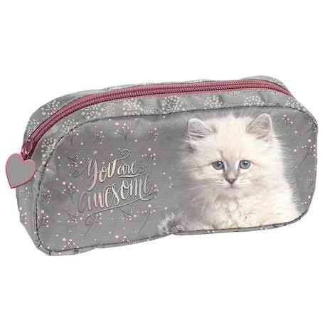 Garçon-Trousse scolaire polyester imprimé chat photoréaliste