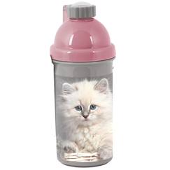 Puériculture-Repas-Vaisselle, coffret repas-Gourde en plastique enfant à motif tête de chat