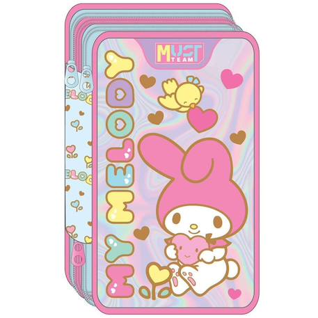 Trousse à crayons zippée hello kitty must team 3 compartiments – set papeterie  - vertbaudet enfant