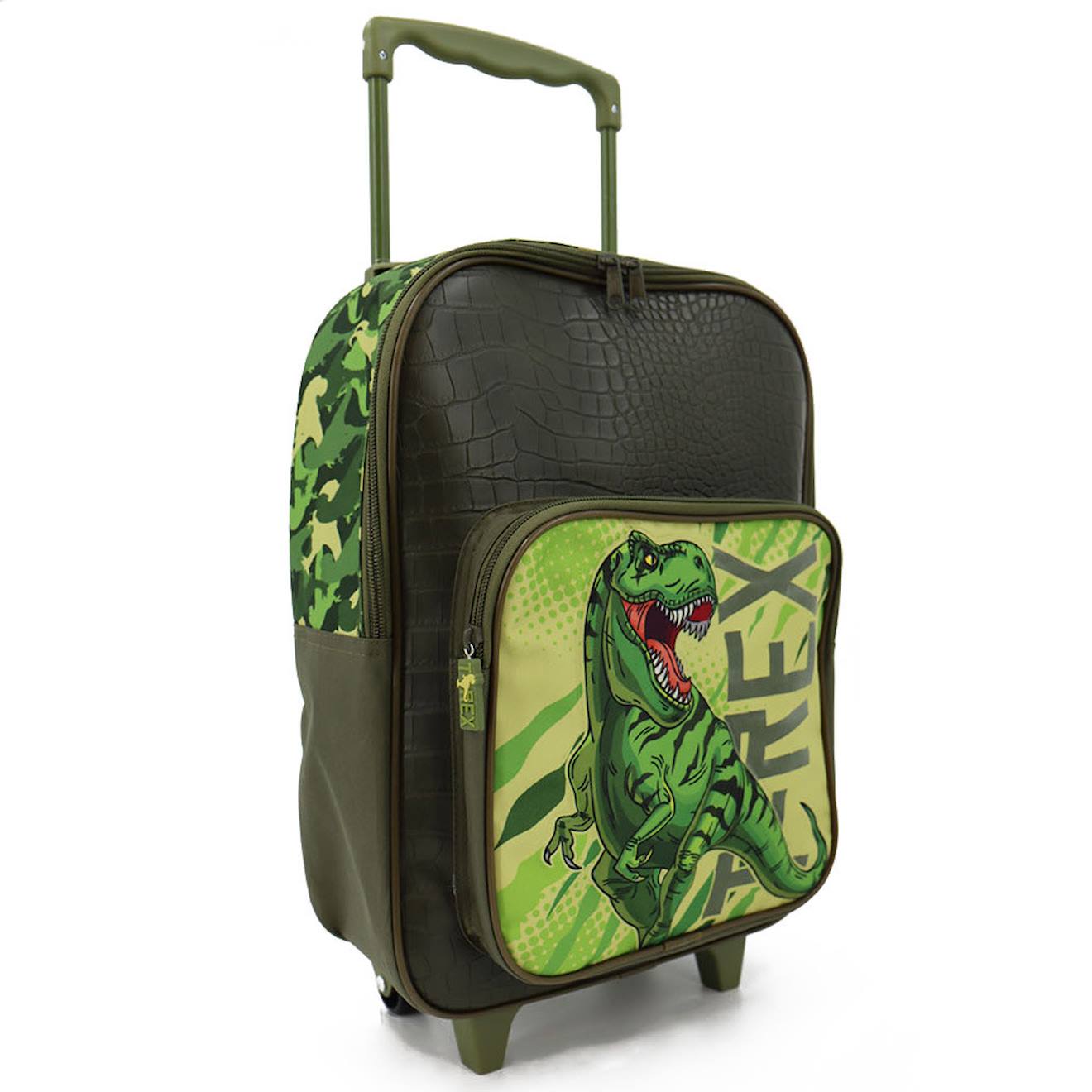 Trolley Cmp T?rex Simili Cuir Texturé 39 Cm Vert/blanc/orange