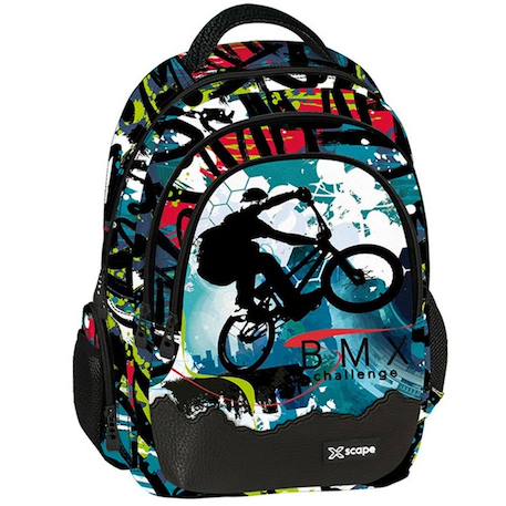 Garçon-Accessoires-Cartable, trousse-Sac à dos bmx challenge 42 cm – 2 compartiments zippés et poches zippées – bmx challenge